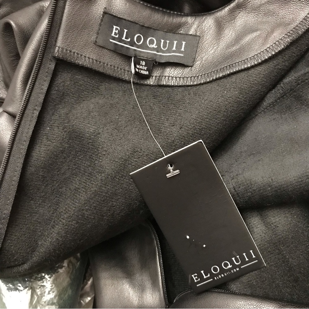 NWT Eloquii Faux Leather Dress With High Slit Size 18 - Picture 14 of 16